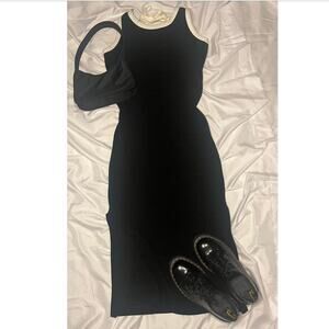 Vintage Y2K Maxi Dress with Slits and Keyhole Tie Back Detail Size Large